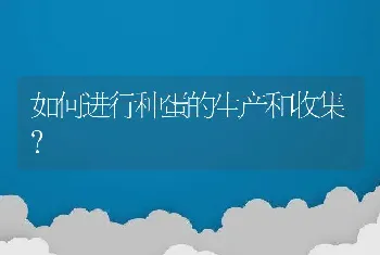 如何进行种蛋的生产和收集？