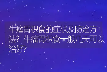 牛瘤胃积食的症状及防治方法?牛瘤胃积食一般几天可以治好?