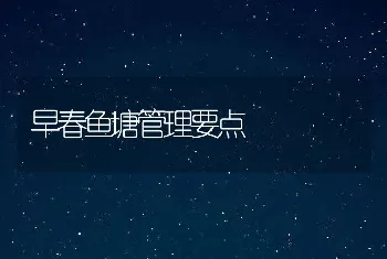 早春鱼塘管理要点