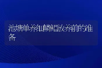 池塘单养细鳞鲳放养前的准备