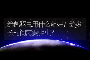 给鹅驱虫用什么药好？鹅多长时间需要驱虫？