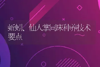 蚯蚓、仙人掌同床种养技术要点