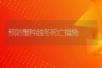 预防蟹种越冬死亡措施