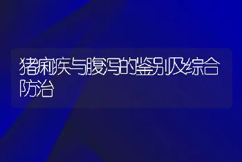 猪痢疾与腹泻的鉴别及综合防治