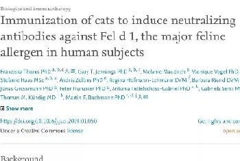 爱吸猫又过敏？科学家出手让你尽情吸猫！