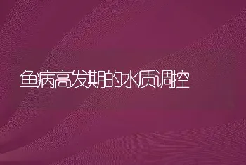 鱼病高发期的水质调控