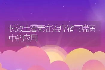 长效土霉素在治疗猪气喘病中的应用