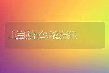 土法防治鱼病效果佳