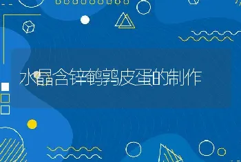 水晶含锌鹌鹑皮蛋的制作