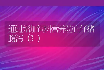 通过增加饲料营养防止仔猪腹泻（3）