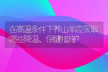 在高温条件下养山羊应采取哪些降温、保健措施？