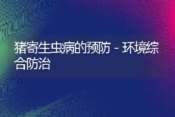 猪寄生虫病的预防－环境综合防治