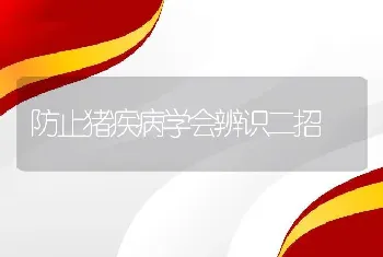 防止猪疾病学会辨识二招