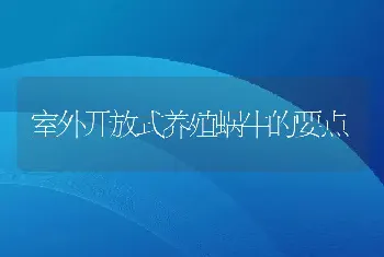 室外开放式养殖蜗牛的要点