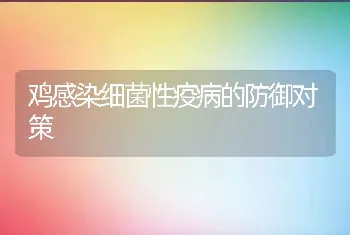 鸡感染细菌性疫病的防御对策