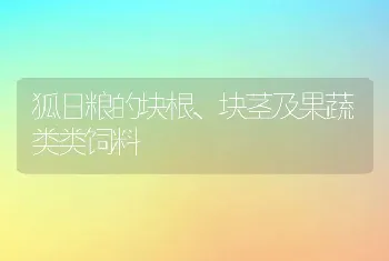 狐日粮的块根、块茎及果蔬类类饲料