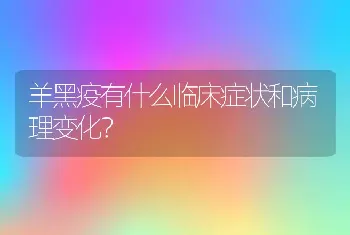 羊黑疫有什么临床症状和病理变化？