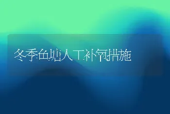 冬季鱼塘人工补氧措施