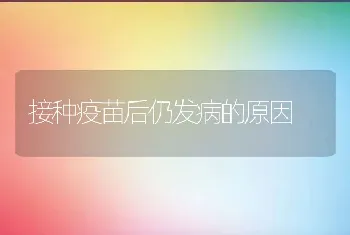 接种疫苗后仍发病的原因