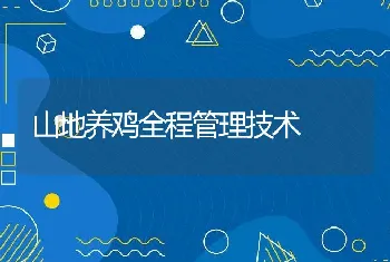 山地养鸡全程管理技术