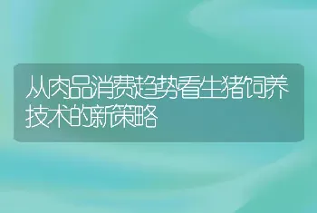 从肉品消费趋势看生猪饲养技术的新策略