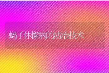 蝎子体懈病的防治技术