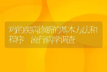 鸡的疾病诊断的基本方法和程序-流行病学调查