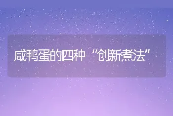 咸鸭蛋的四种“创新煮法”