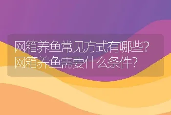 网箱养鱼常见方式有哪些？网箱养鱼需要什么条件？