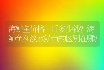 海鲈鱼价格一斤多少钱？海鲈鱼和淡水鲈鱼的区别在哪？