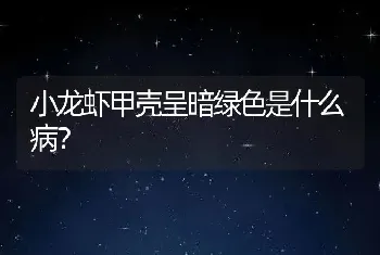 小龙虾甲壳呈暗绿色是什么病？