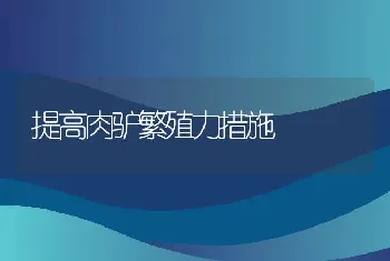 提高肉驴繁殖力措施