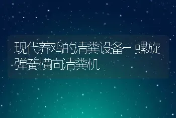 现代养鸡的清粪设备-螺旋弹簧横向清粪机