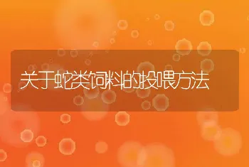 关于蛇类饲料的投喂方法