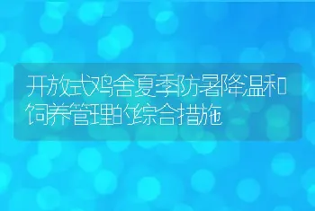 开放式鸡舍夏季防暑降温和饲养管理的综合措施