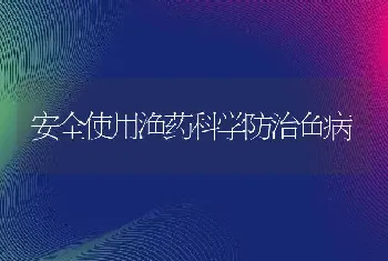 安全使用渔药科学防治鱼病