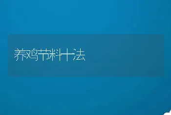 养鸡节料十法