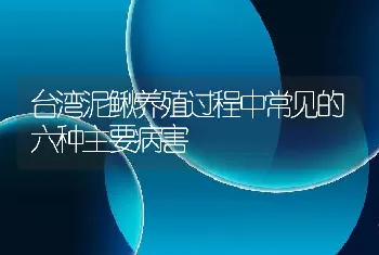 台湾泥鳅养殖过程中常见的六种主要病害