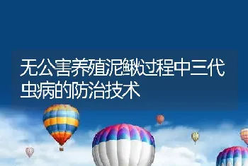 无公害养殖泥鳅过程中三代虫病的防治技术