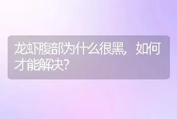 龙虾腹部为什么很黑,如何才能解决？