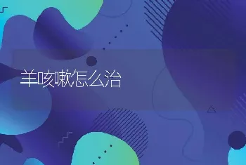 羊咳嗽怎么治