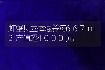 虾蟹贝立体混养每667m2产值超4000元