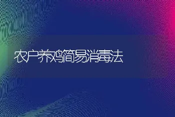 农户养鸡简易消毒法