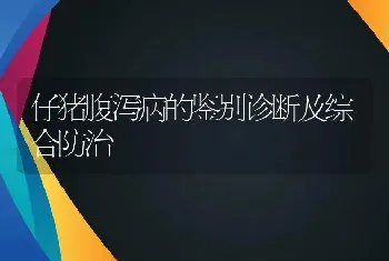 仔猪腹泻病的鉴别诊断及综合防治