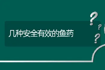 几种安全有效的鱼药