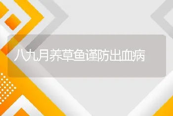 八九月养草鱼谨防出血病