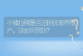 小猪拉稀是否还困扰着养殖户，该如何预防？