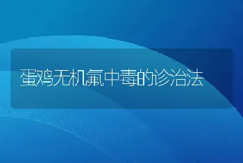 蛋鸡无机氟中毒的诊治法