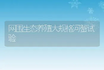 网围生态养殖大规格河蟹试验