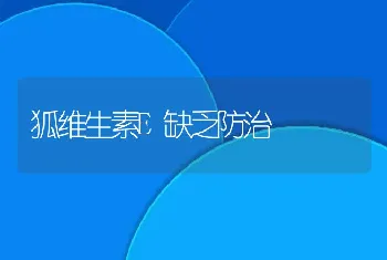 狐维生素E缺乏防治